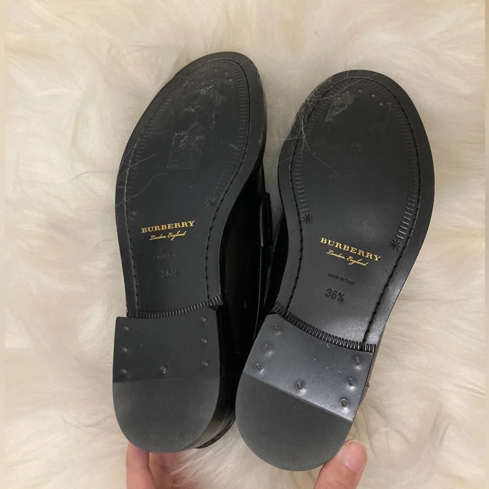 New Burberry black leather Bedmont eyelets loafer - Picture 5 of 6